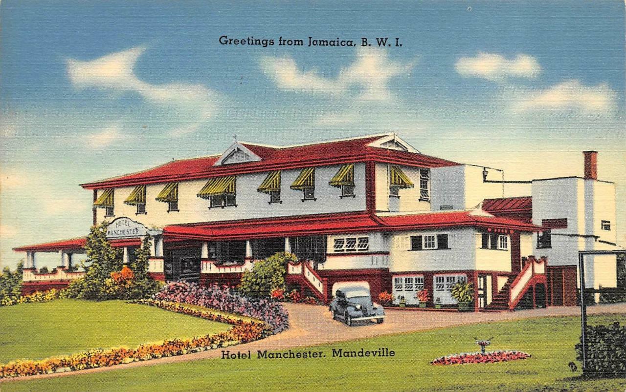 MANDEVILLE, Jamaica   HOTEL MANCHESTER  Roadside   ca1940\'s Linen Postcard