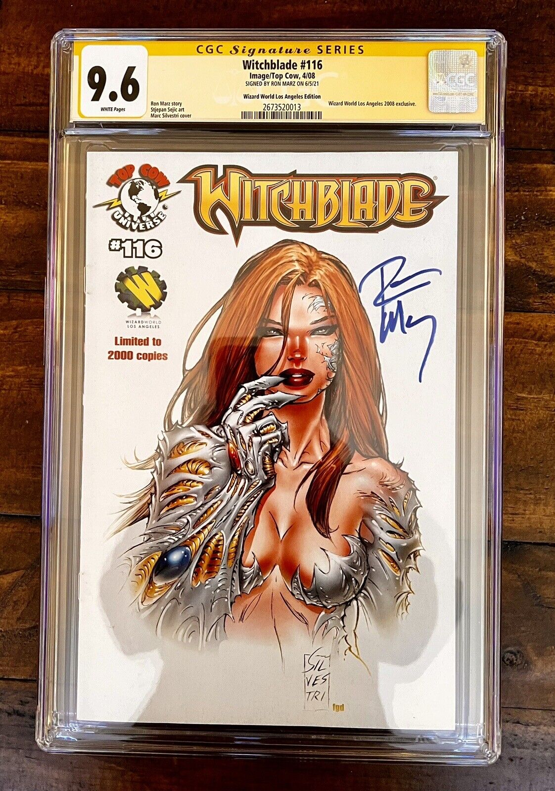 WITCHBLADE #116 9.6 CGC SIGNED SILVESTRI COVER LTD TO 2000  IMAGE TOP COW COMICS