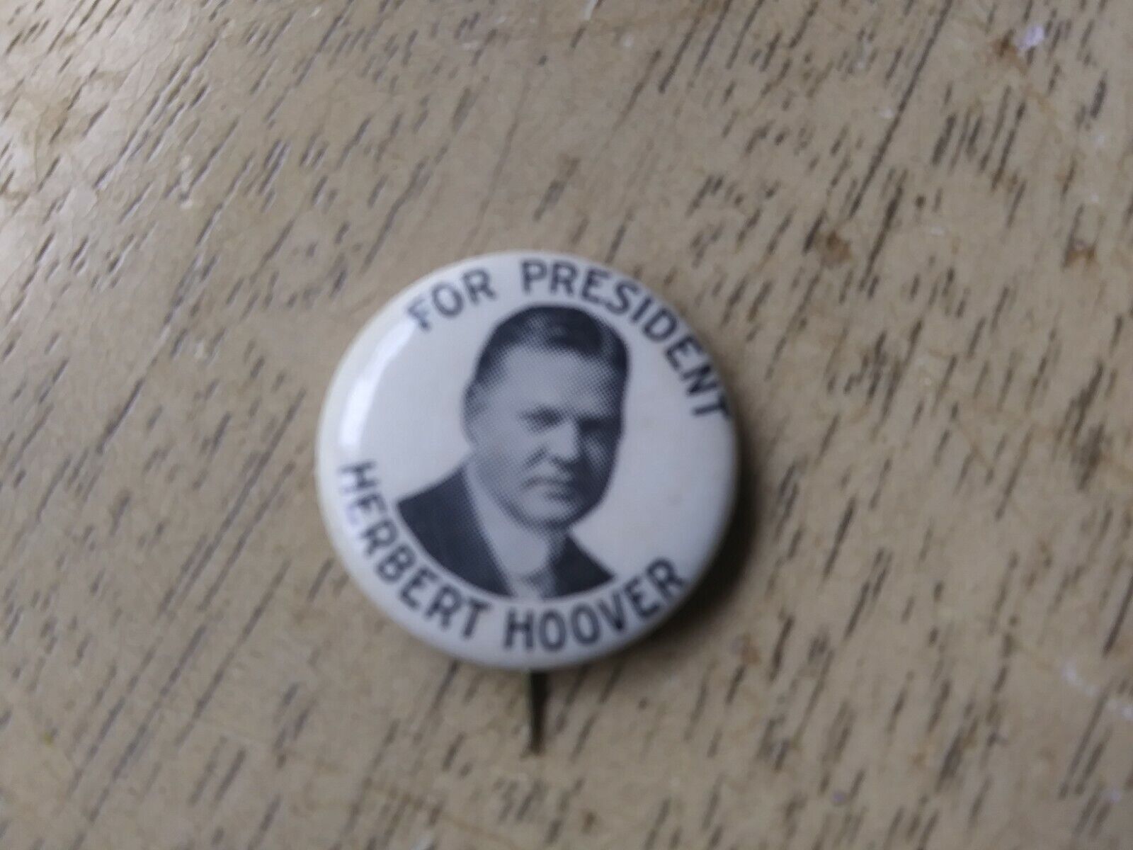 1928 Original Herbert Hoover Pin Back Campaign Button Picture For President