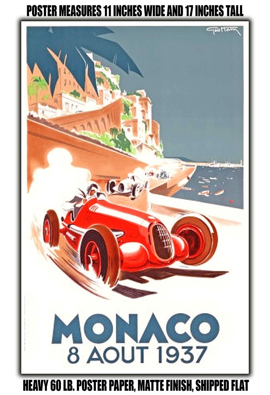 11x17 POSTER - 1937 Monaco, August 8, 1937