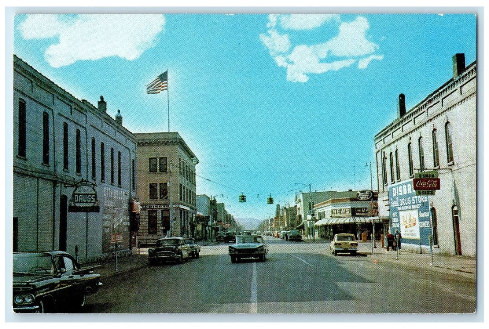 c1960's Looking South On James Street Ludington Michigan MI Unposted Postcard
