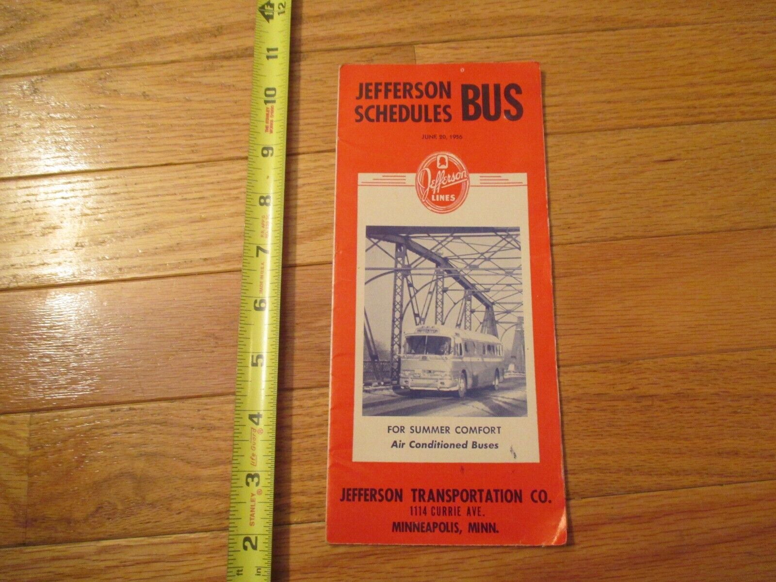Jefferson Bus Schedules 1956 Minneapolis Minnesota MN Tourist Travel Brochure