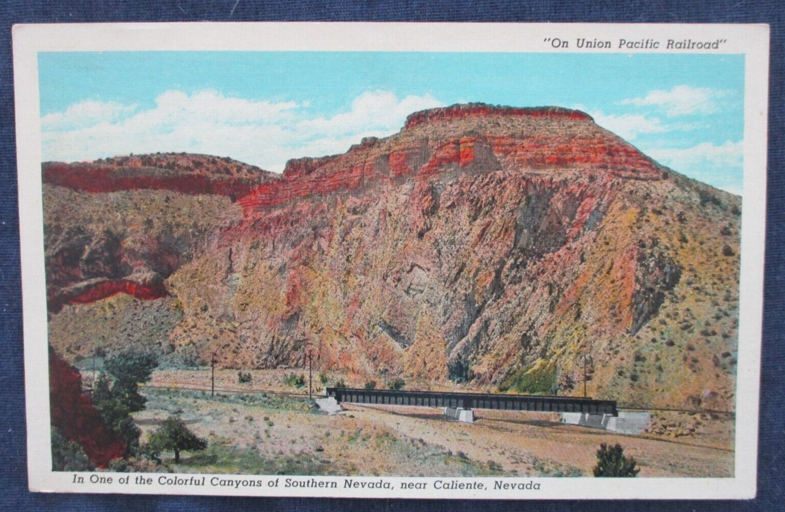 1930s UP Union Pacific Railroad Bridge Near Caliente Nevada Postcard