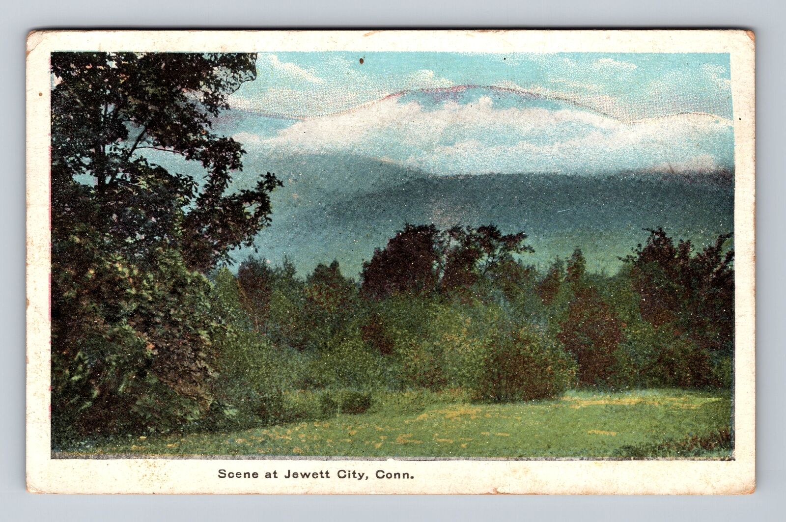 Jewett City CT-Connecticut, Scenic View Of Mountains, Antique, Vintage Postcard