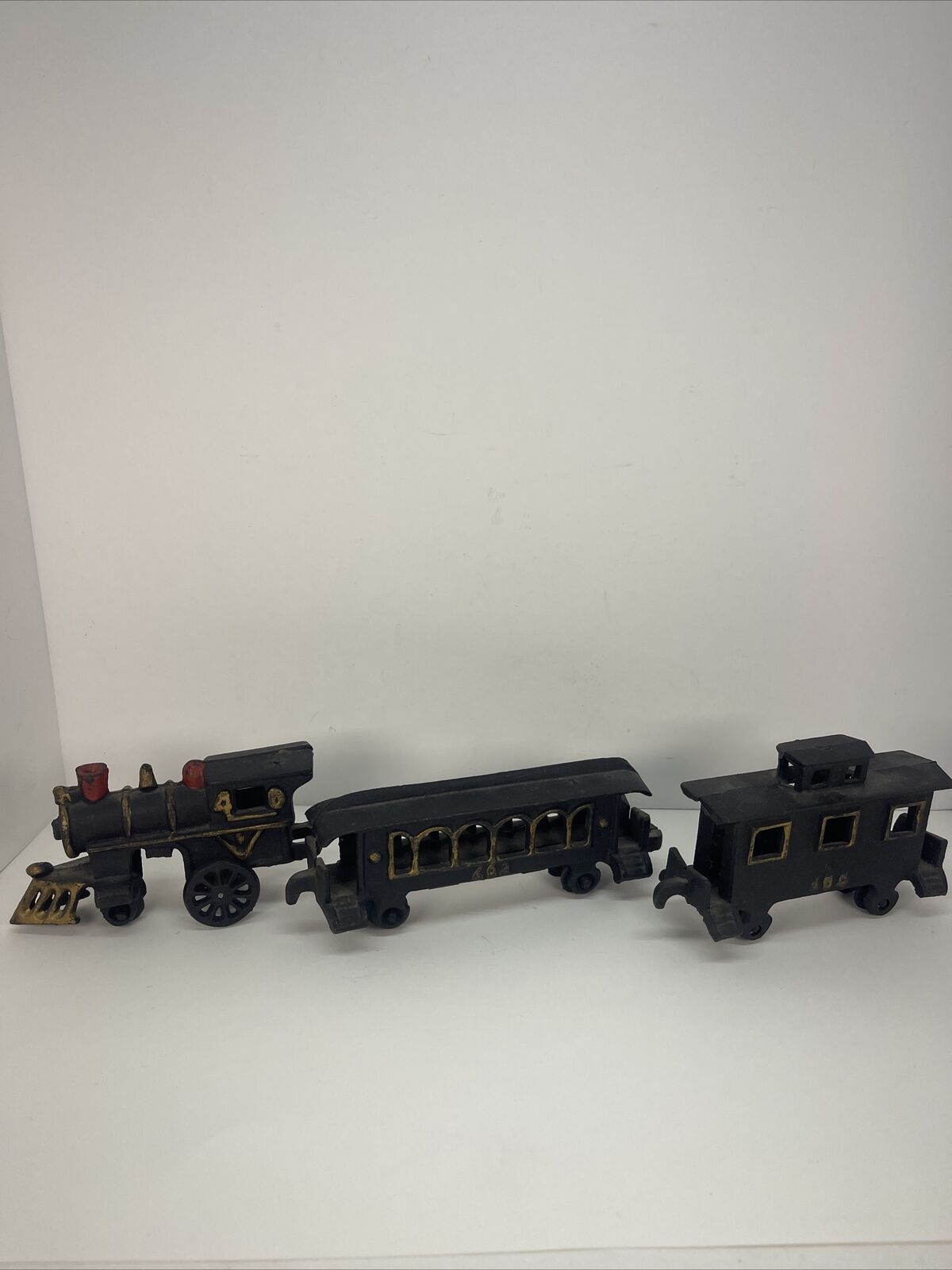 Vintage Cast Iron Steam Locomotive Train Set
