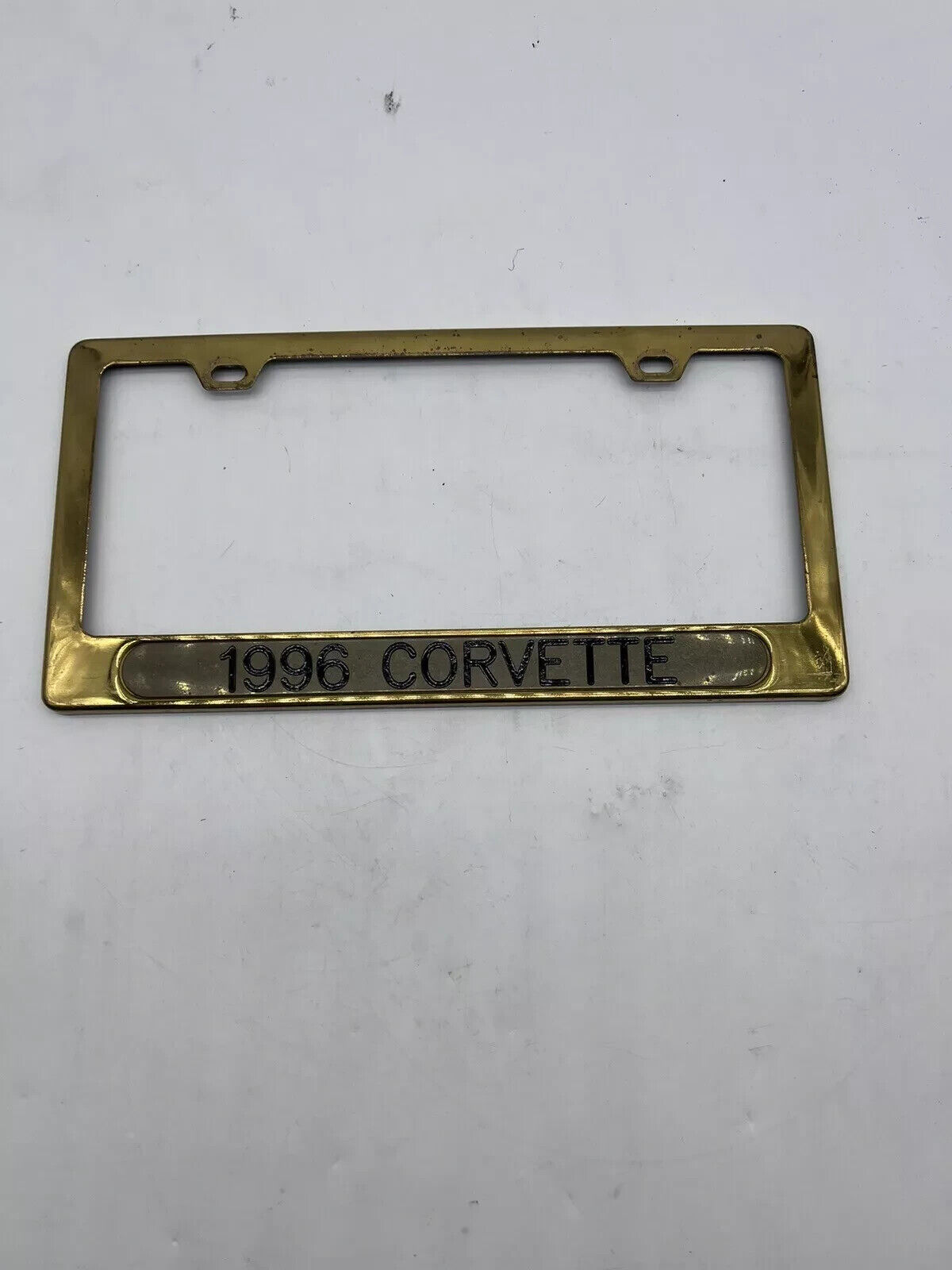 Used Vintage 1996 Gold Chevrolet Corvette License Plate Frame
