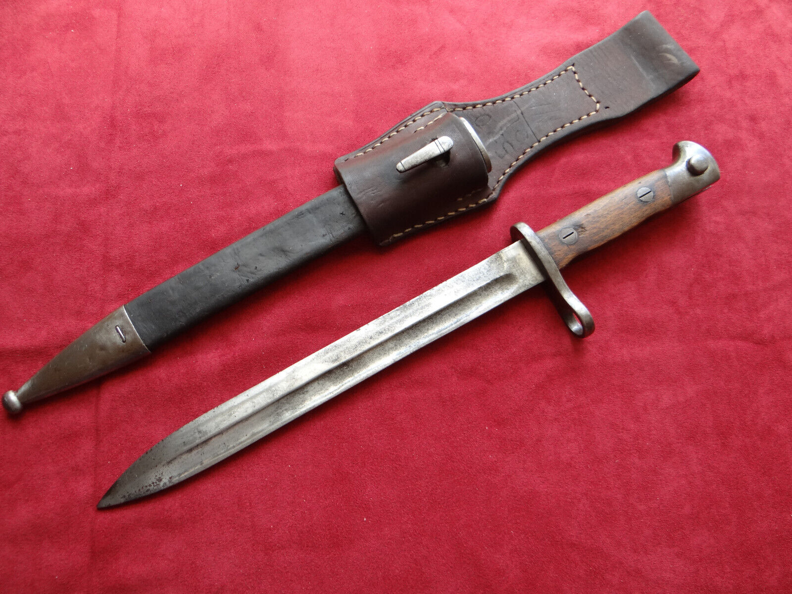 M1892/93 Spanish Mauser Bayonet - Simson & Co Suhl Marked, Scabbard and Frog