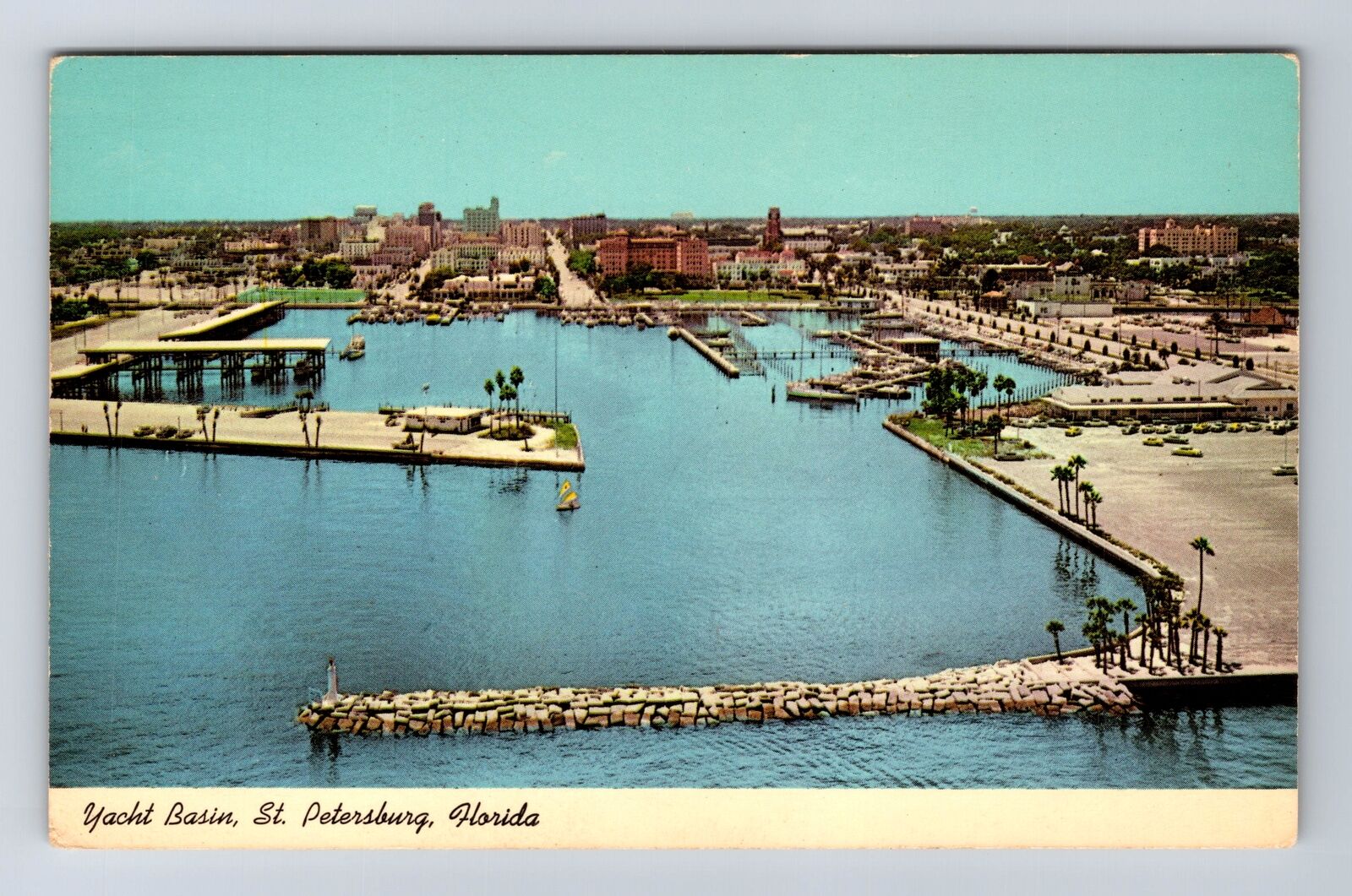 St Petersburg FL-Florida, Yacht Basin, Community Center, Vintage Postcard