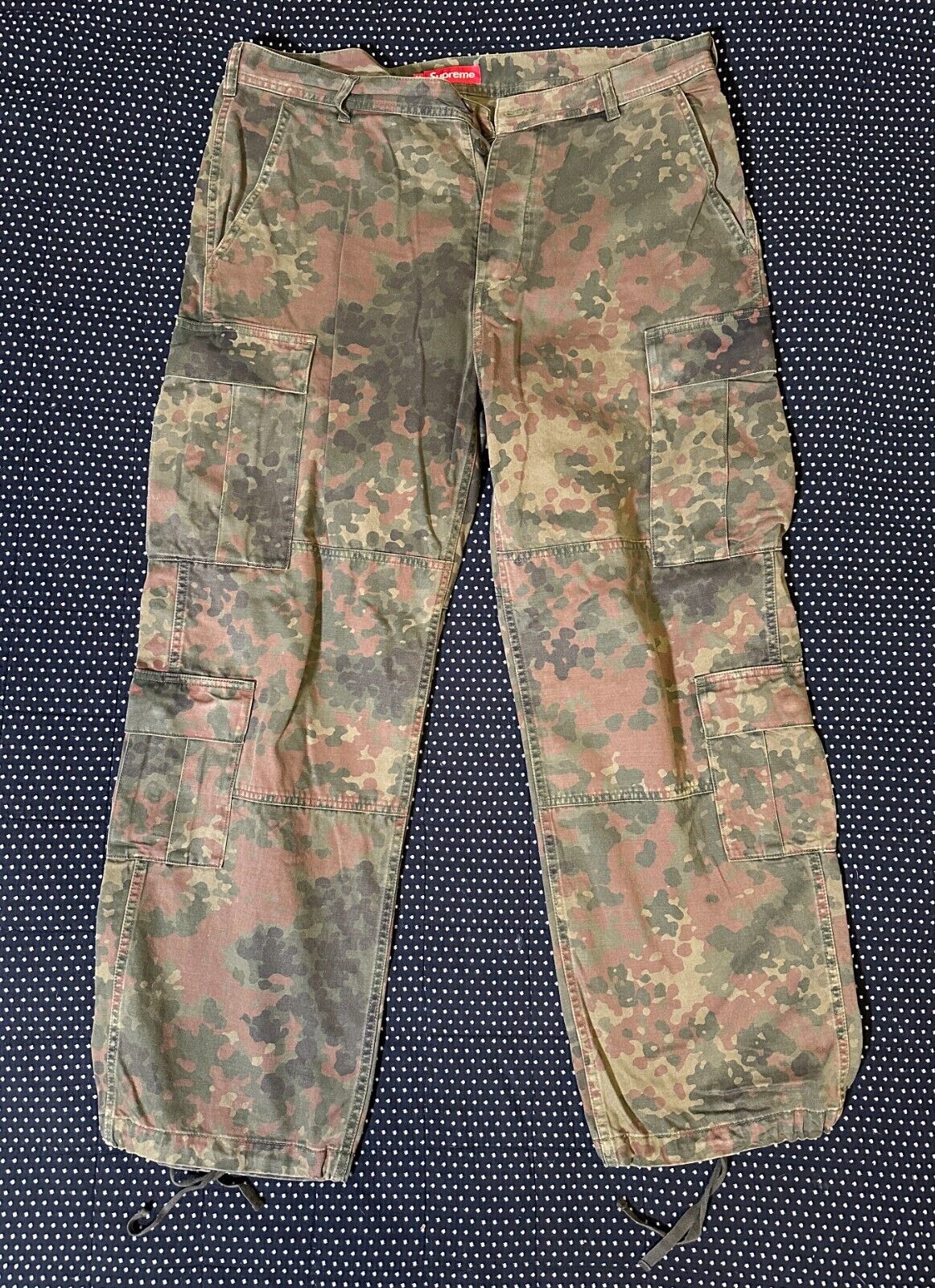 Supreme FW23 German Flecktarn Camo Cargo Pants 34 with retail bag