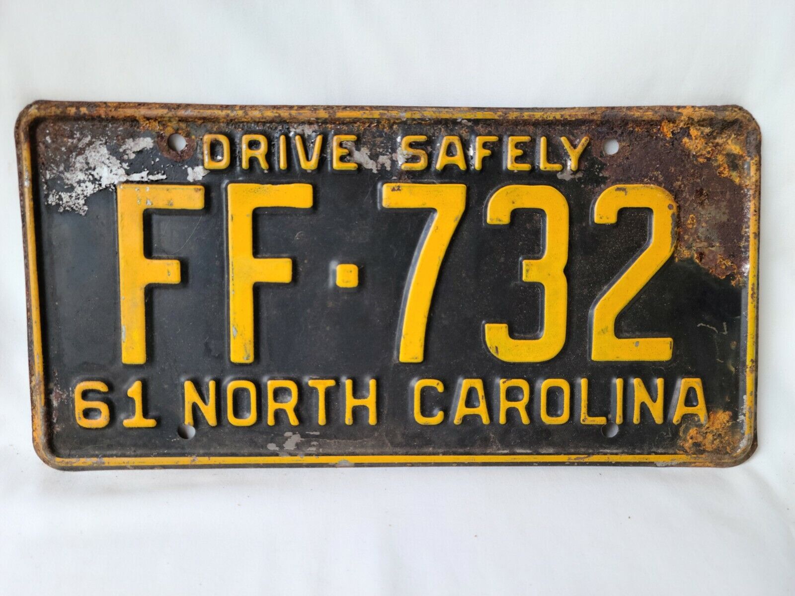 Vintage 1961 North Carolina Drive Safely License Plate 0522