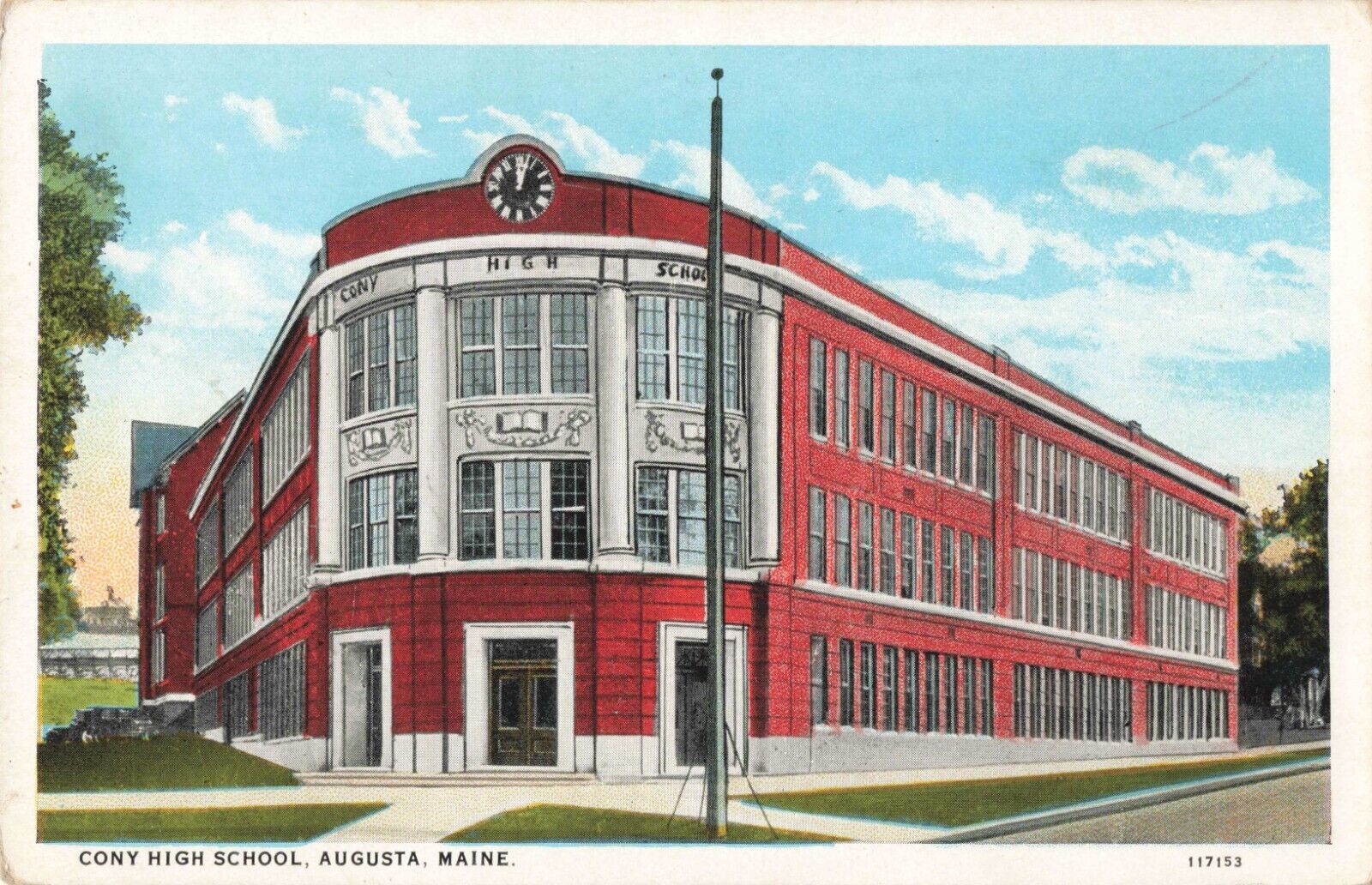 Cony High School Augusta Maine ME c1930 Postcard