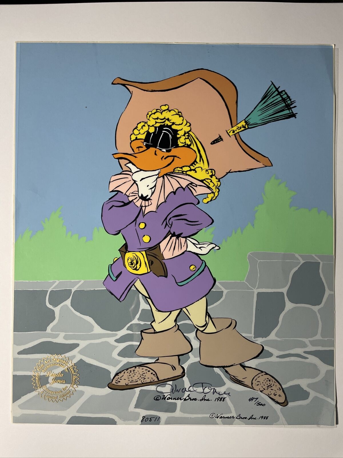 Chuck Jones Animation Cel Limited Edition Daffy Duck “Daffy Cavalier” Art WB I16