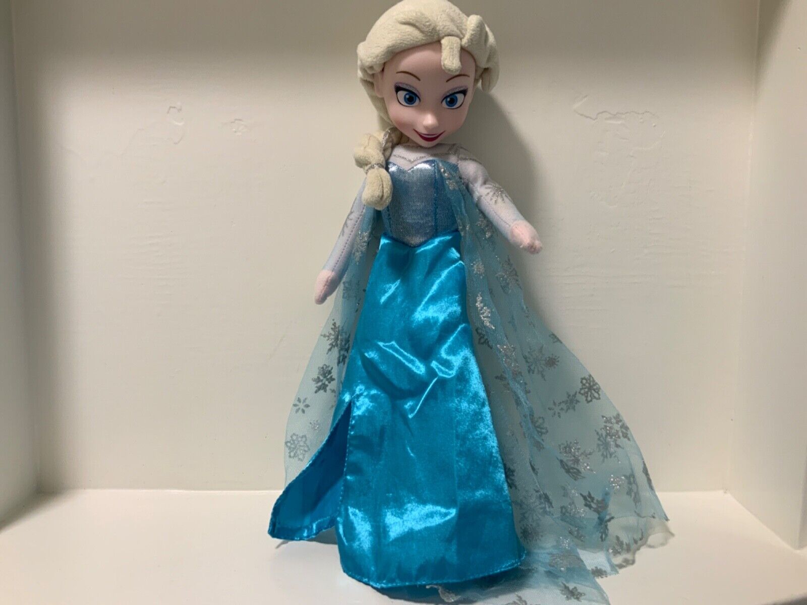 Disney Princess Frozen Elsa 14''  Plush / Stuffed Doll  w/ Vinyl Face