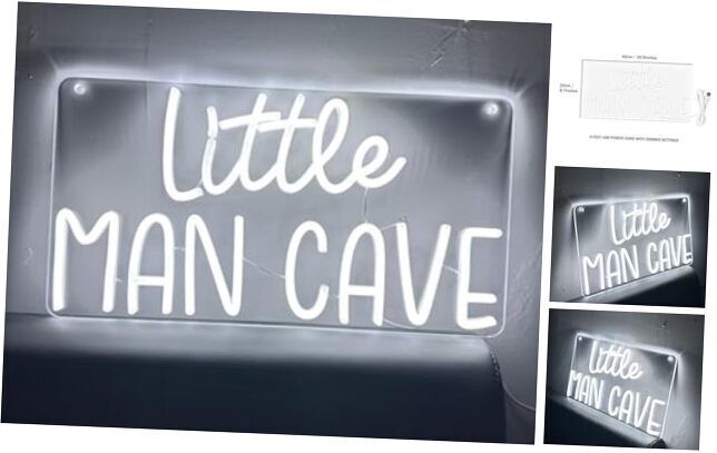 Likeu Little Man Cave Neon Sign for Teen Boys Room Decor Little Man Cave LED 