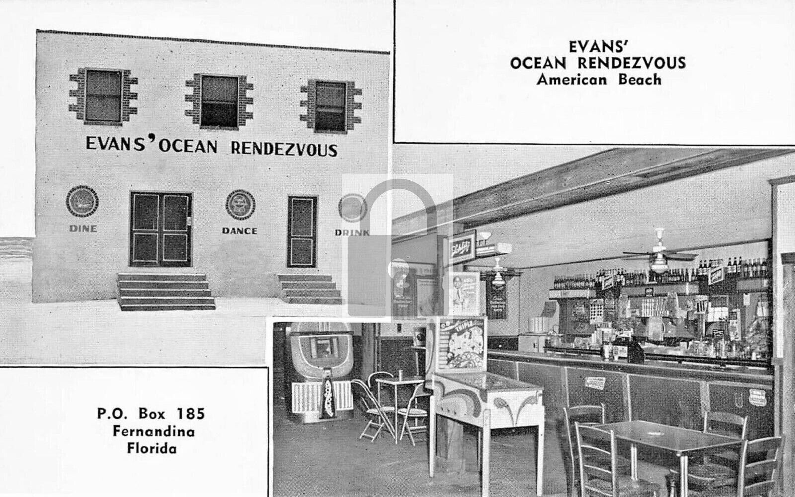 Evans Ocean Rendezvous American Beach Fernandina Florida FL Reprint Postcard