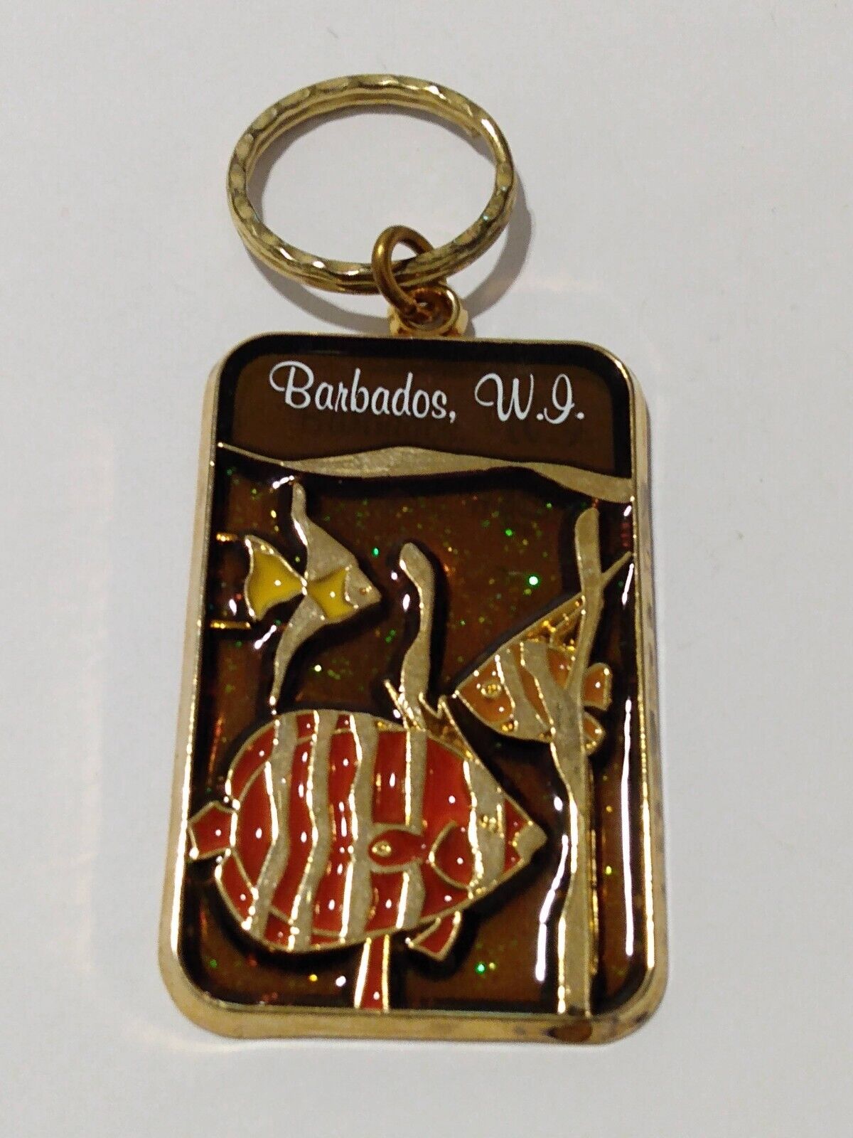 Barbados Stained Glass Styled Souvenir Keyring