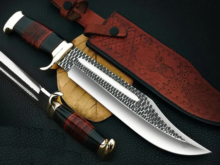 New Look of Custom Handmade Hunting Bowie knife with Leather Sheath