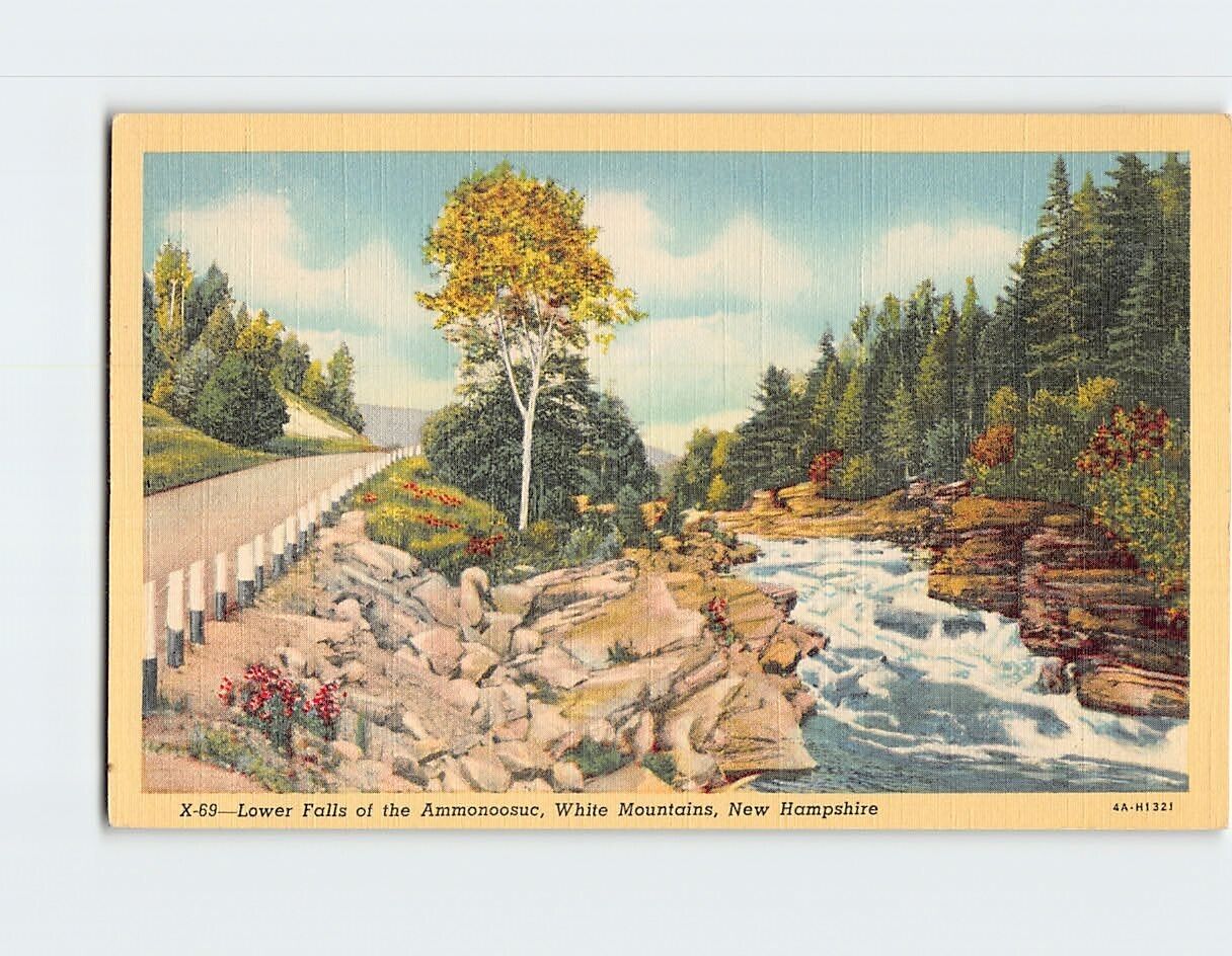Postcard Lower Falls of the Ammonoosuc, White Mountains, Carroll, New Hampshire