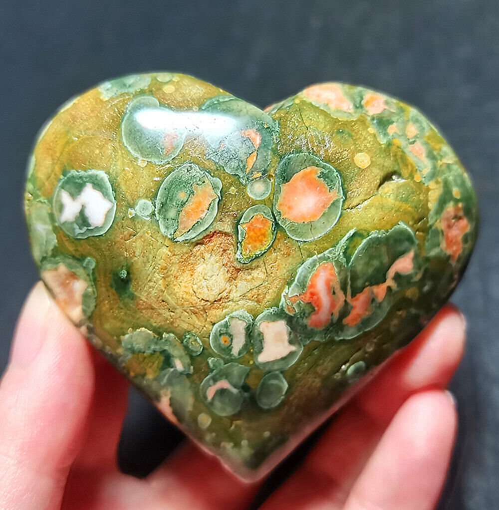 Rare 110G Natural Polished Colorful Sparrow Agate Heart Healing YX516