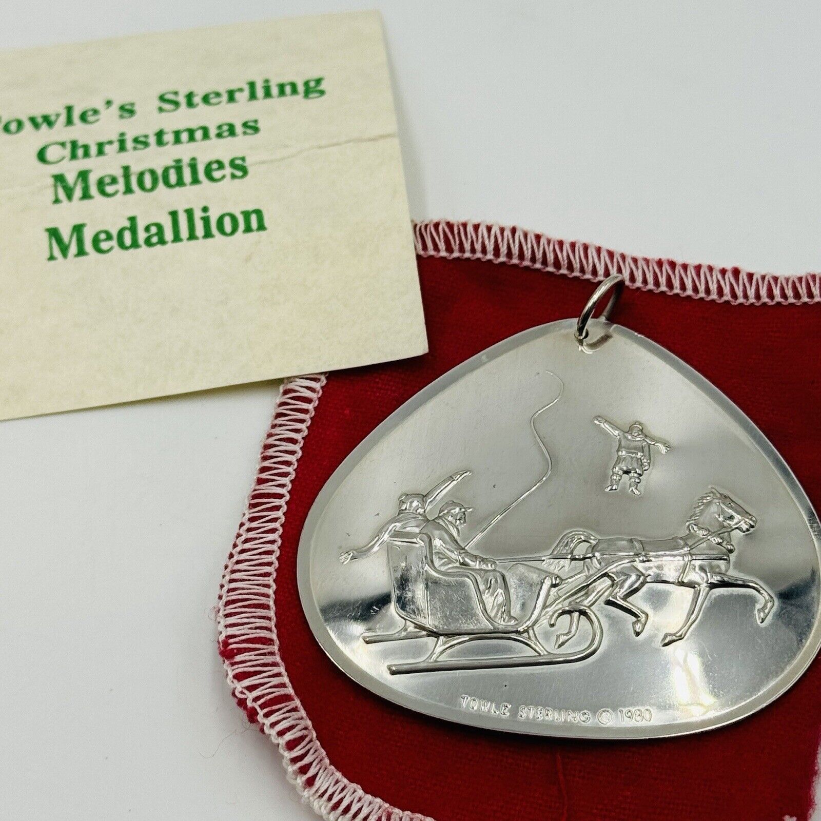 1980 Towle Sterling Silver Jingle Bells Christmas Melodies Medallion 2 5/16\