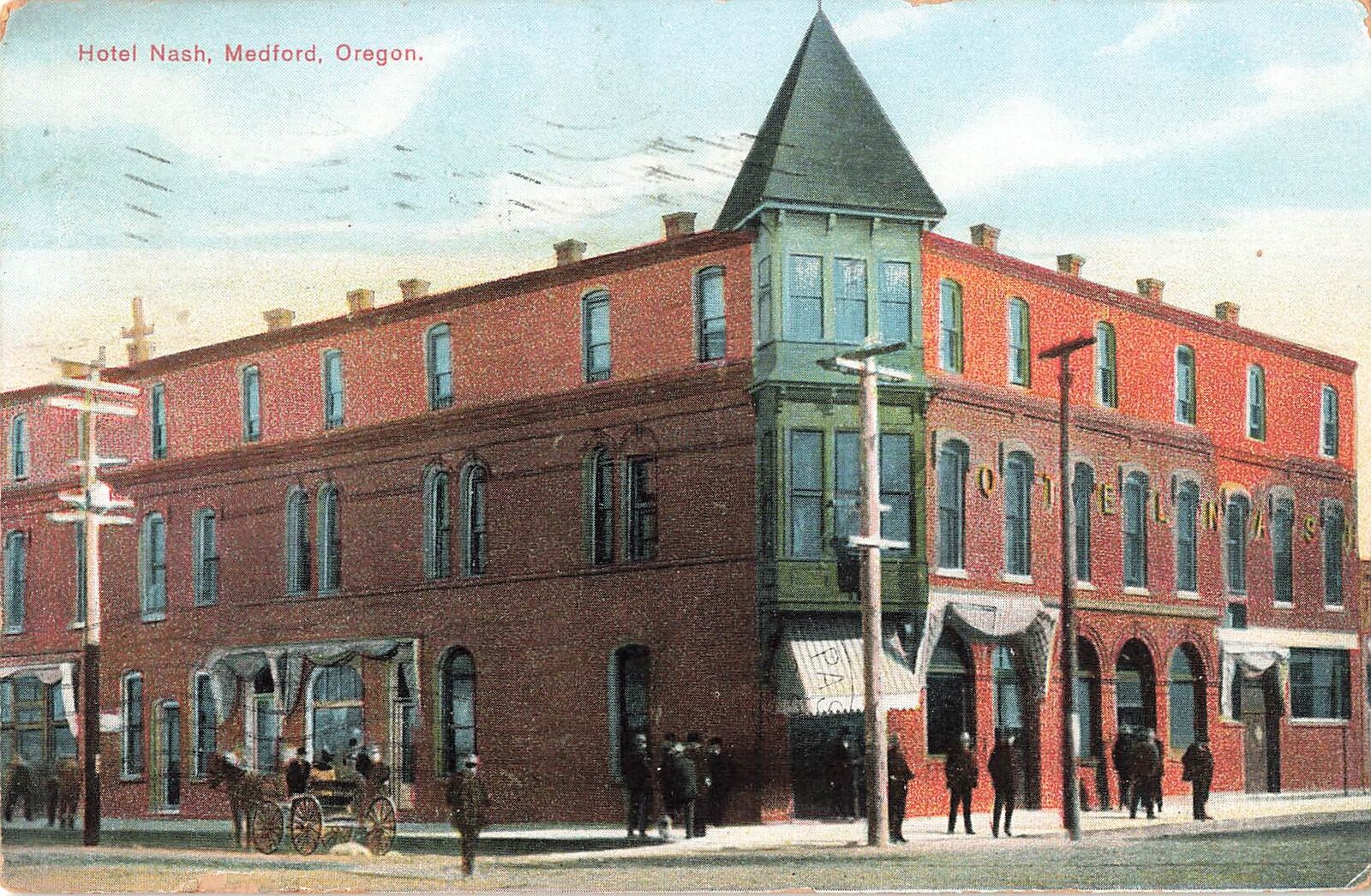 Vintage Postcard Hotel Nash, Medford, Oregon 1910 