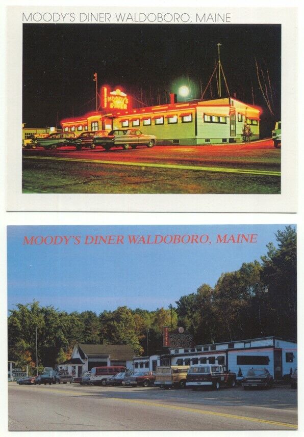 Waldoboro ME Moody\'s Diner Restaurant Lot of 2 Postcards Maine