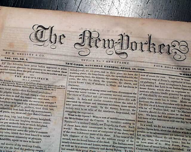 Publisher & Editor HORACE GREELEY First Successful Publication 1839 Newspaper   