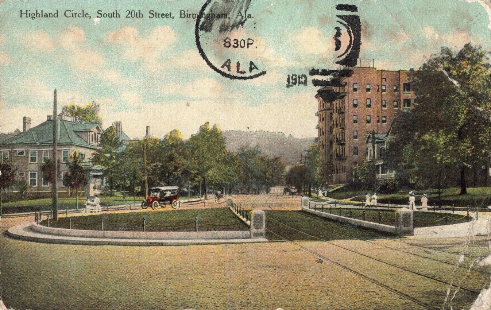 Highland Circle, South 20th Street, Birmingham, Alabama AL - 1910 Vintage PC