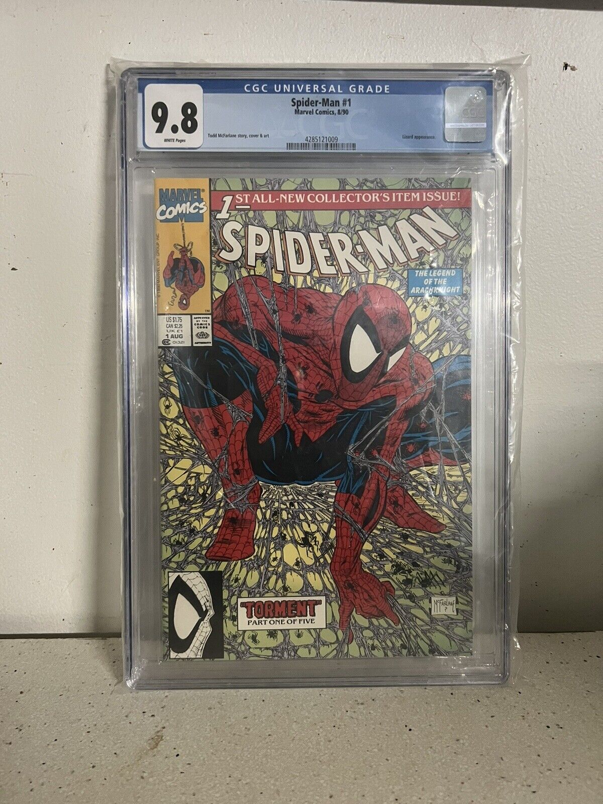Spider-Man # 1 CGC 9.8 Todd McFarlane Story Cover And Art, Custom NYC Label 