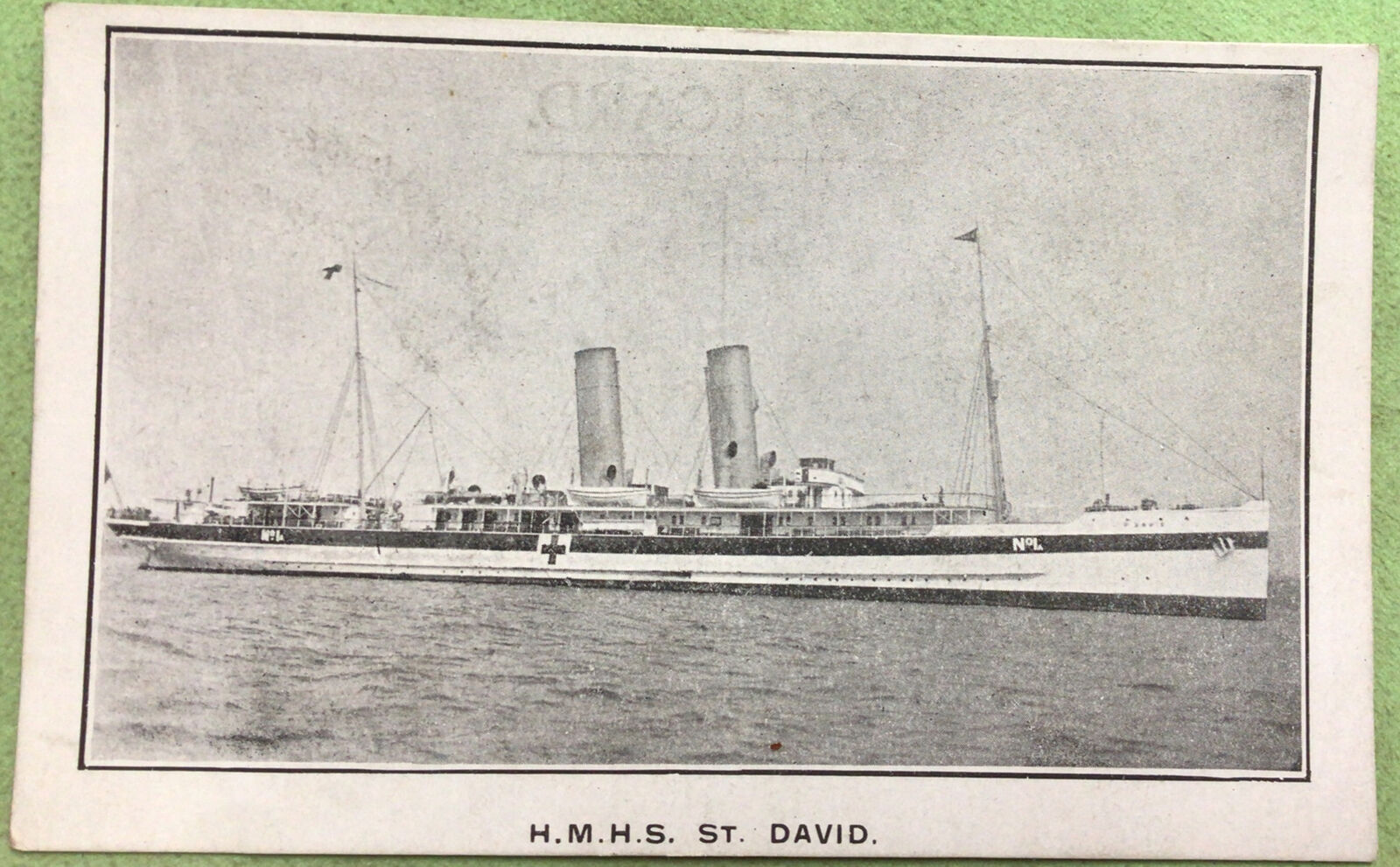 WW2 Medical Hospital Ship H.M.H.S. St. David England  Vintage Postcard Sank 1944