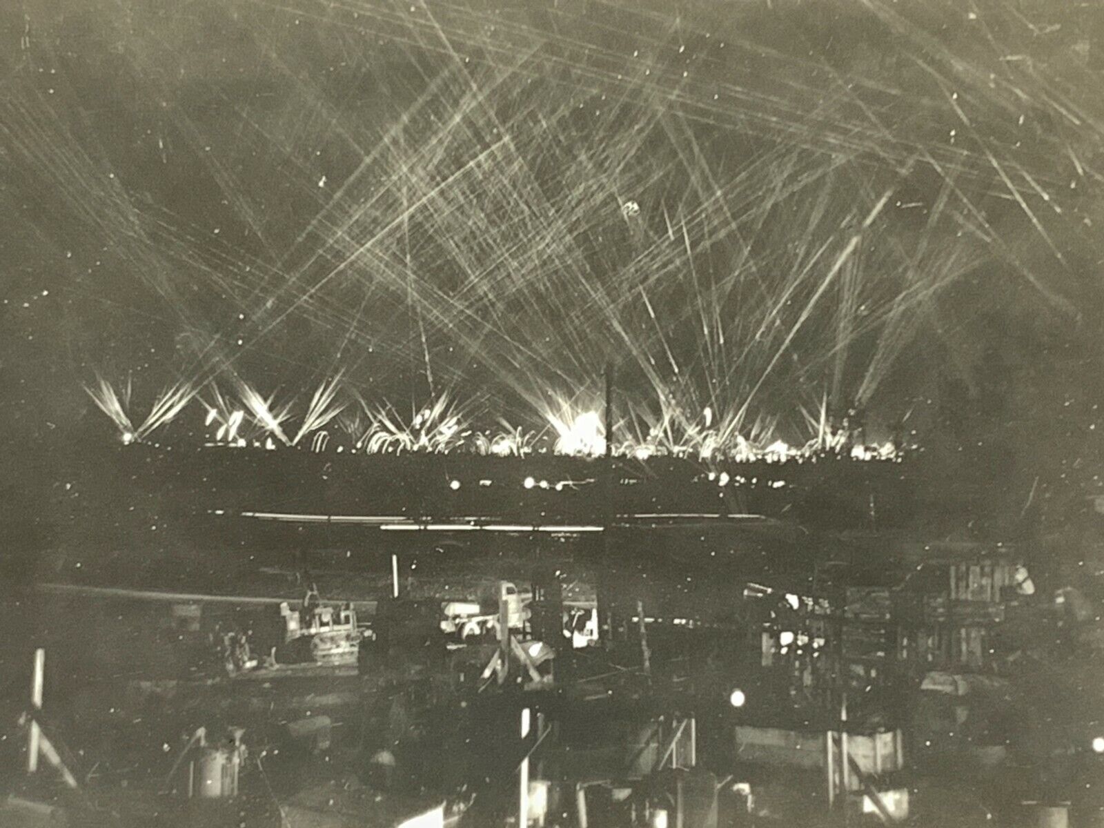 AhB) Found Photo Photograph Night Of V.J. Day Munitions Celebrations Beautiful 