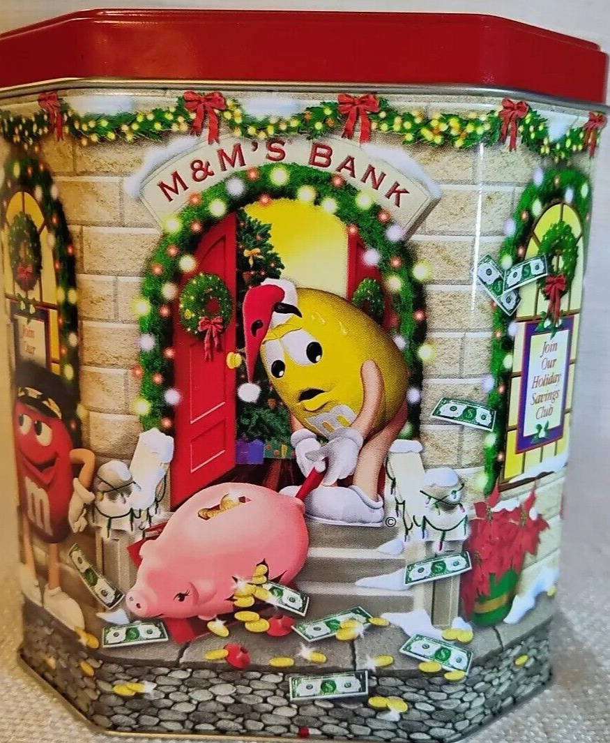 Vintage M&M\'s Limited Edition Christmas Bank Village Canister-2003 EUC