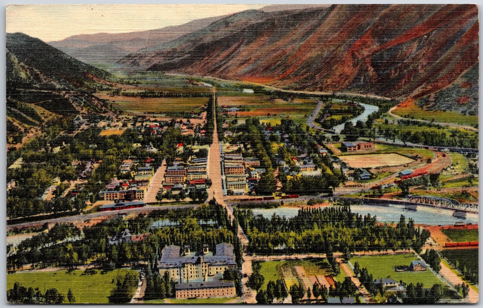 Glenwood Springs CO-Colorado, Colorado River and Roaring Fork Valley, Postcard