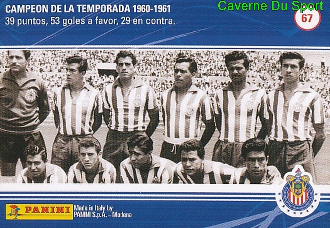 067 TEAM 1960-1961 MEXICO RARE METAL CARD 100 YEARS OF CHIVAS GUADALAJARA PANINI