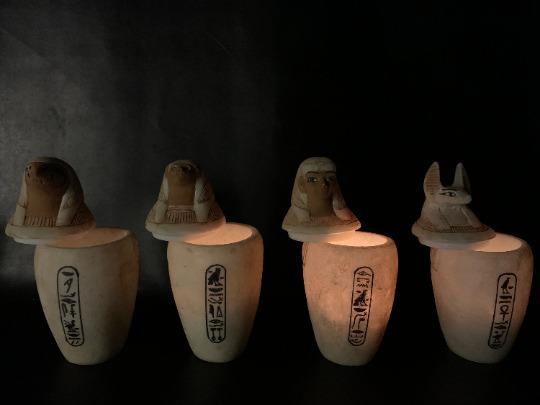 Huge set of CANOPIC Jars made from ancient Egyptian alabaster stone