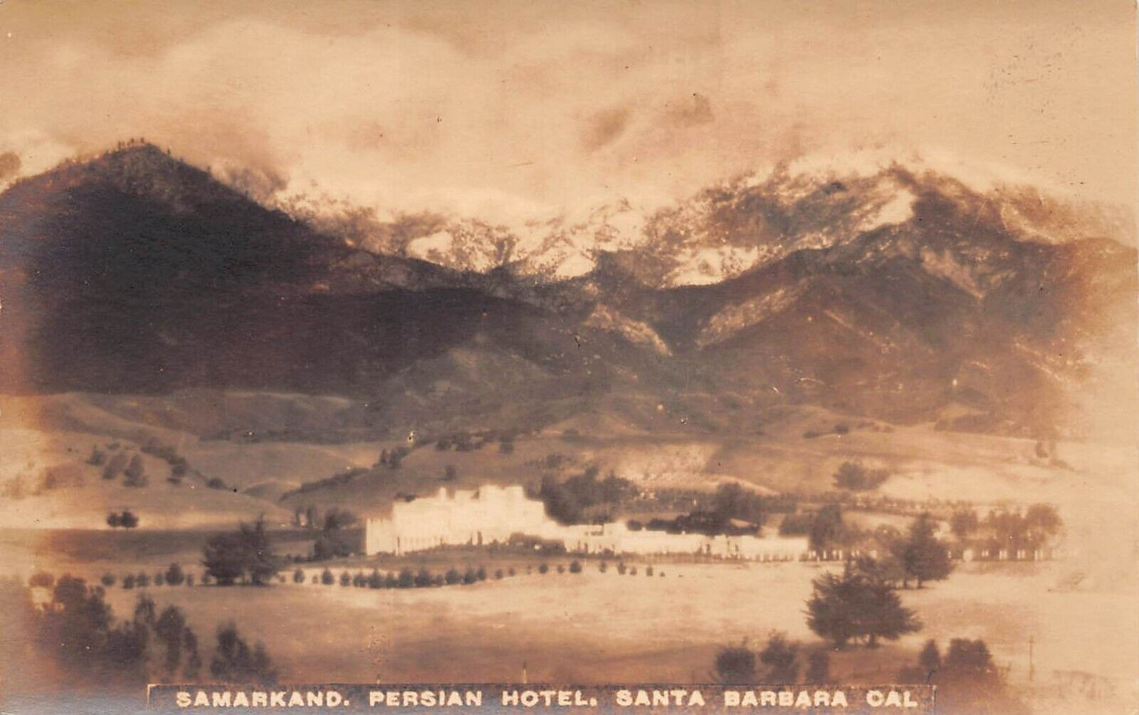 RPPC Santa Barbara CA California Samarkand Hotel Photo Postcard 1920s Vtg L2