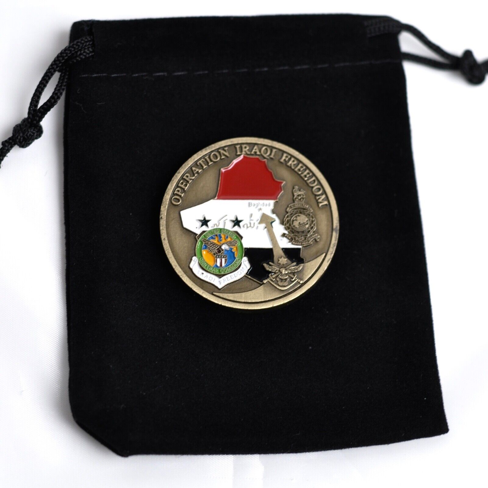 Operation Iraqi Freedom Challenge Coin with Jewelry Bag