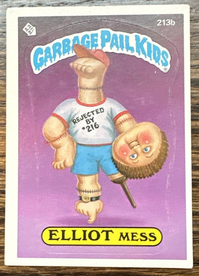 1986 Topps Garbage Pail Kids Card #213b ELLIOT NESS Original Series Vintage GPK