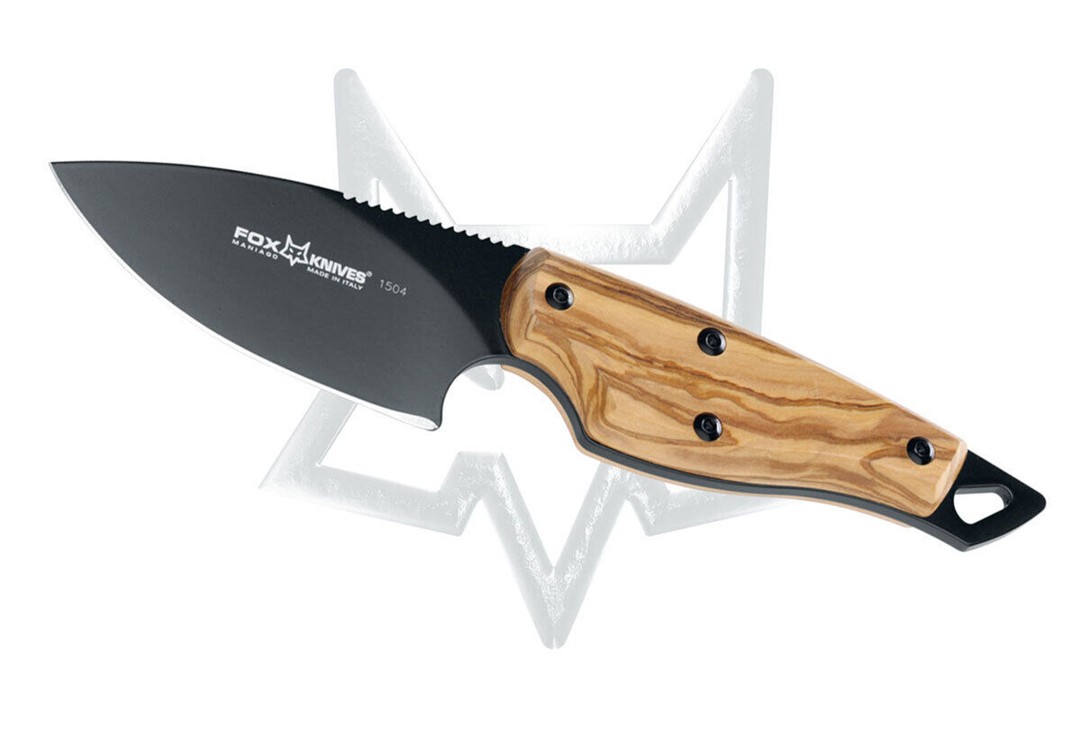 Fox Knives European Hunter Fixed Blade Knife 1504OL Olive Wood Stainless 1504 OL
