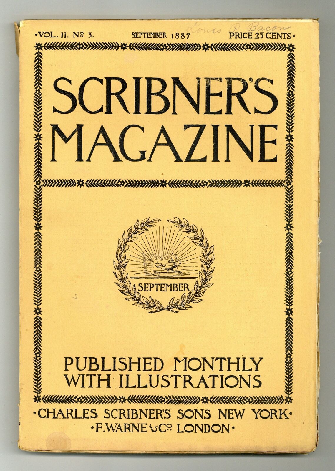 Scribner's Magazine Sep 1887 Vol. 2 #3 VG 4.0