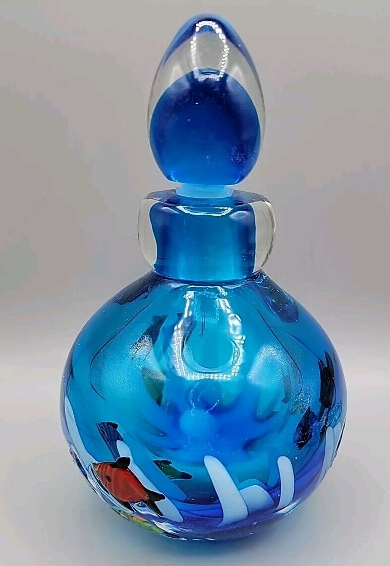 Handblown Nautical Art Glass Perfume Bottle Aquarium 6\