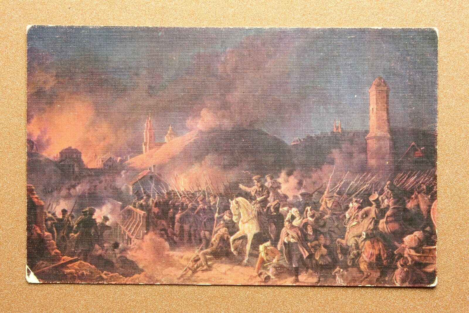 Napoleon War 1812 Battle of Polotzk. Tsarist Russia Salon LAPINA postcard 1909s