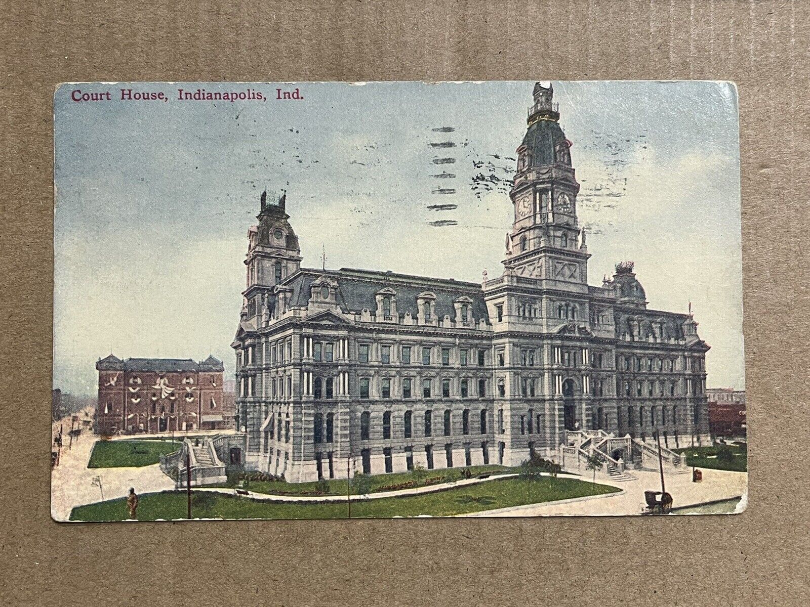 Postcard Court House Indianapolis Indiana Government Building 1913 Antique PC