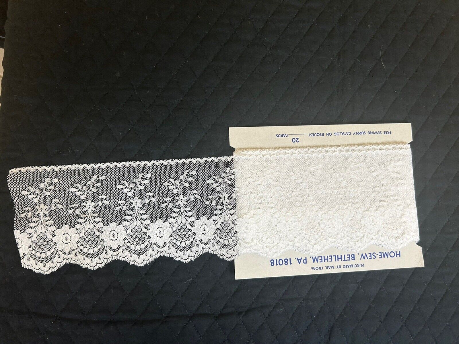 3 1/2 yards Antique SCALLOPED TRIM Lace White Floral 4\