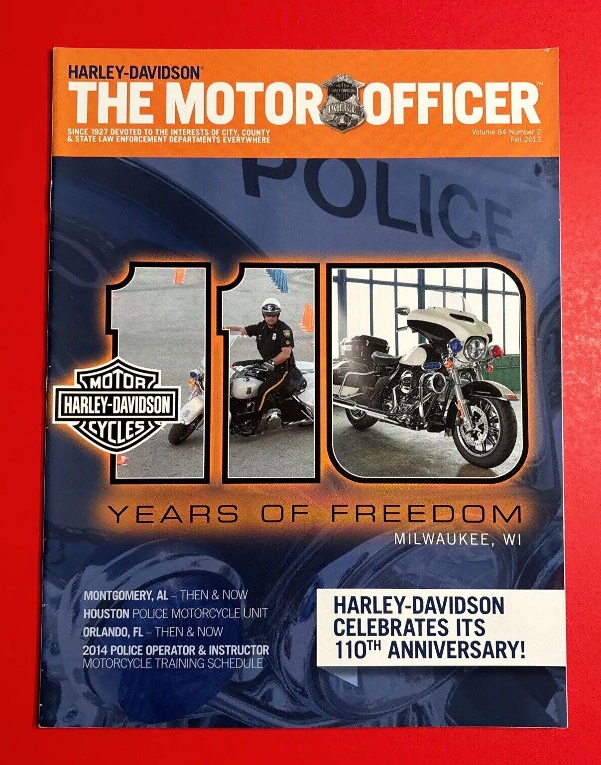 HARLEY DAVIDSON POLICE MOTOR OFFICER Magazine 2013 Milwaukee 110 Anniversary MPD