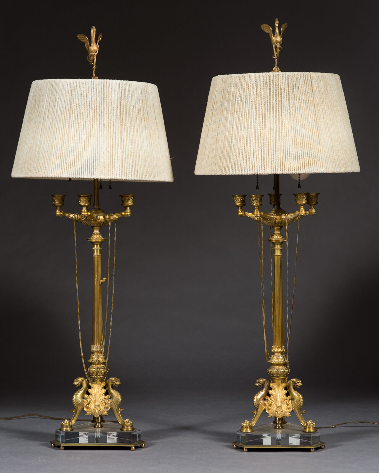 A Very Fine Pair of 19th Century French Napoleon III Gilt Bronze Candelabras
