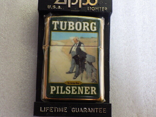 ZIPPO TUBORG PILSENER Zippo Tuborg Pilsner Denmark Gold USA Made in 1999 Dead