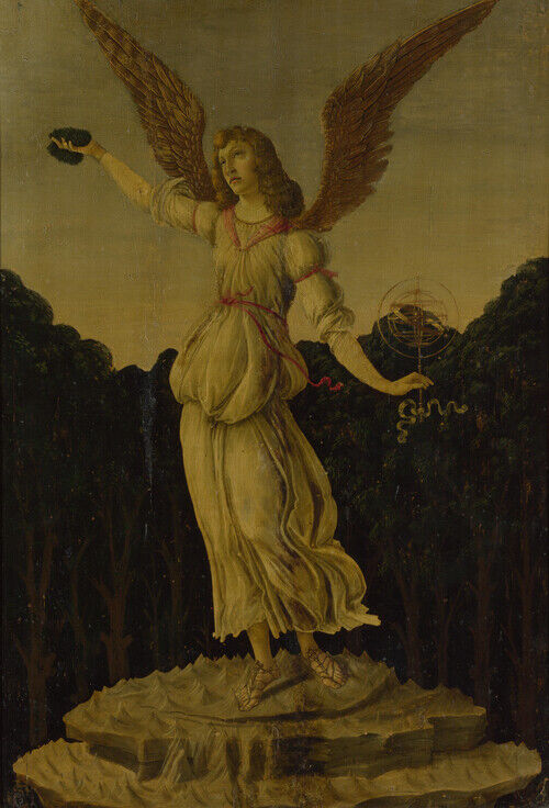 Dream-art Oil painting angel girl Lady-in-Profile Follower-of-Sandro-Botticelli