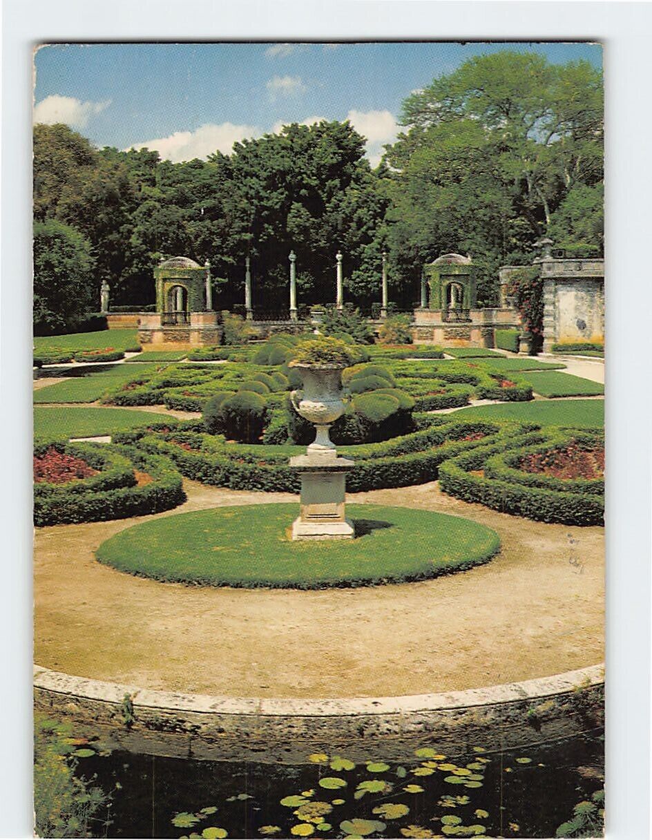 Postcard View of the Gardens Formal Vizcaya Museum and Gardens Miami Florida USA