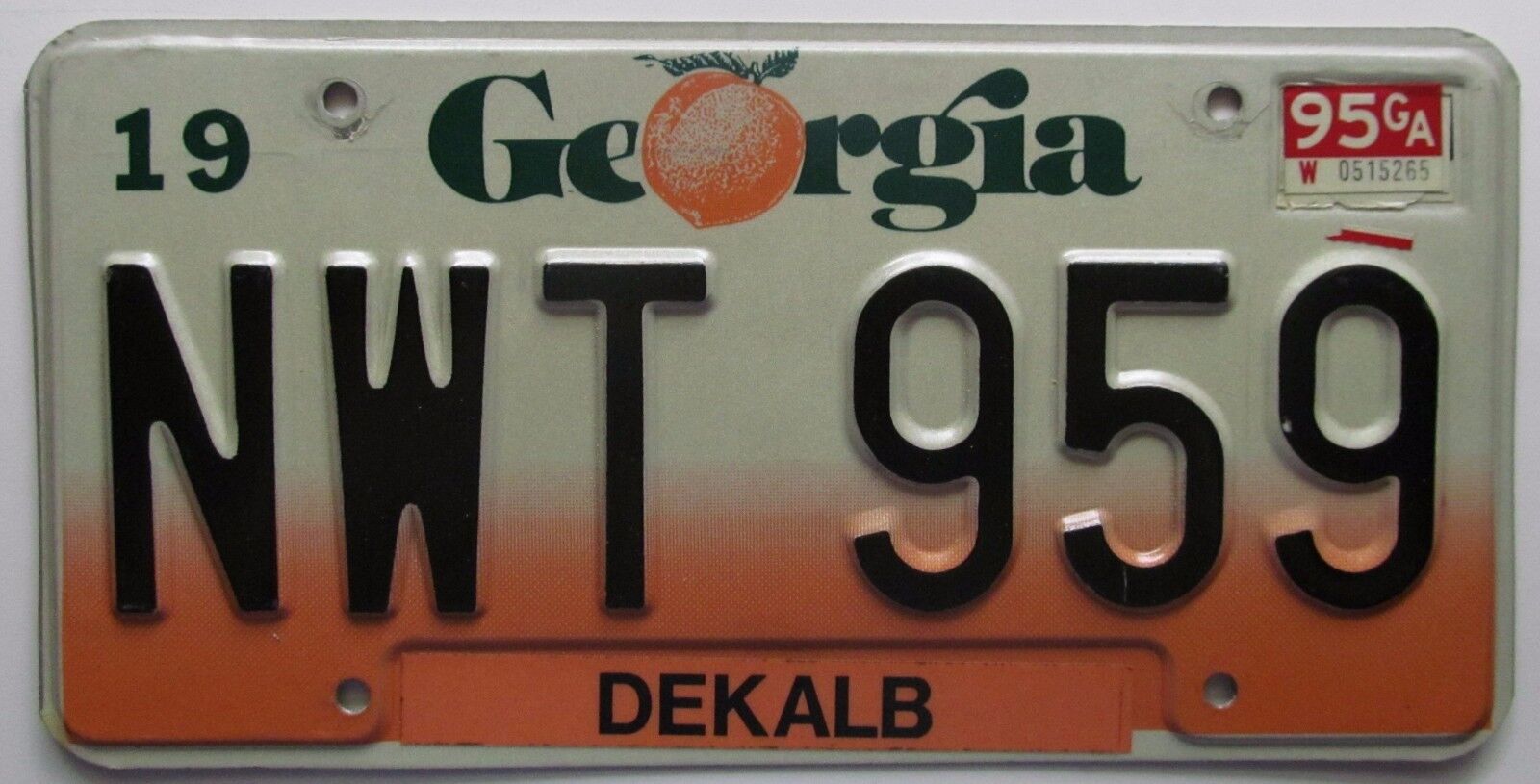 Georgia 1995 DEKALB COUNTY License Plate HIGH QUALITY # NWT 959